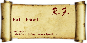 Reil Fanni névjegykártya